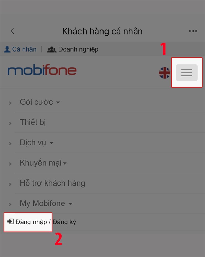 Đăng nhập tài khoản kiểm tra sim 4G Mobi 